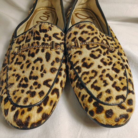 Sam Edelman Shoes - Sam Edelman Leopard Loafers w/ Gold Bar – Size 10